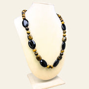 Tiger’s Eye and Black Agate Necklace