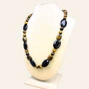 Tiger’s Eye and Black Agate Necklace