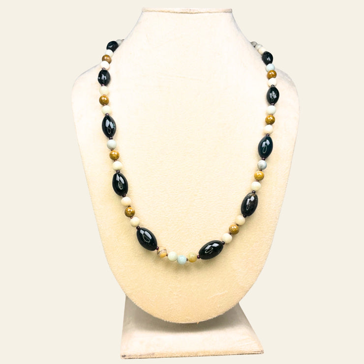 Black Agate and Hematite Necklace