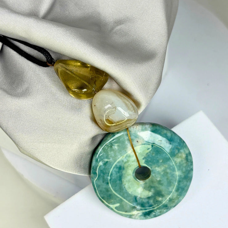 Amazonite,jade stones necklace