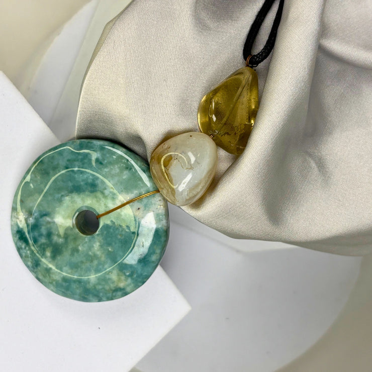 Amazonite,jade stones necklace