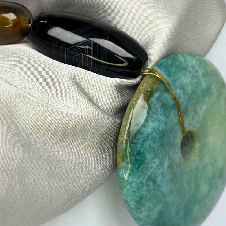  Amazonite & tiger’s eye stones Necklace