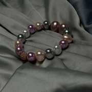 pearl+bracelet+metal+ball+pyrite+marcasite+pure+natural+gray+silver+white+pink+evening+formal+jewellery+annutra