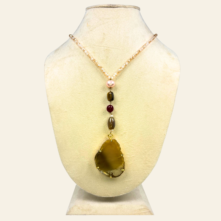  Authentic tiger’s eye stone necklace