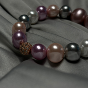 pearl+bracelet+metal+ball+pyrite+marcasite+pure+natural+gray+silver+white+pink+evening+formal+jewellery+annutra