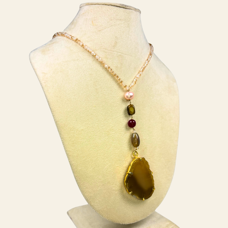  Authentic tiger’s eye stone necklace