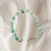 amazonite_pearl_925 silver_moon_charm_blue_cream_gift_bracelet_annutra
