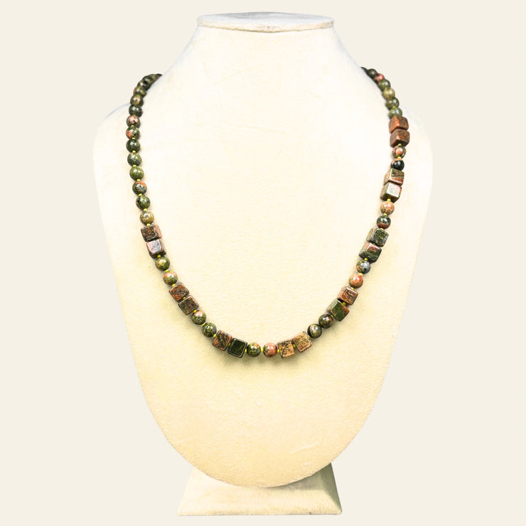 Premium quality Unakite Jasper beads necklace