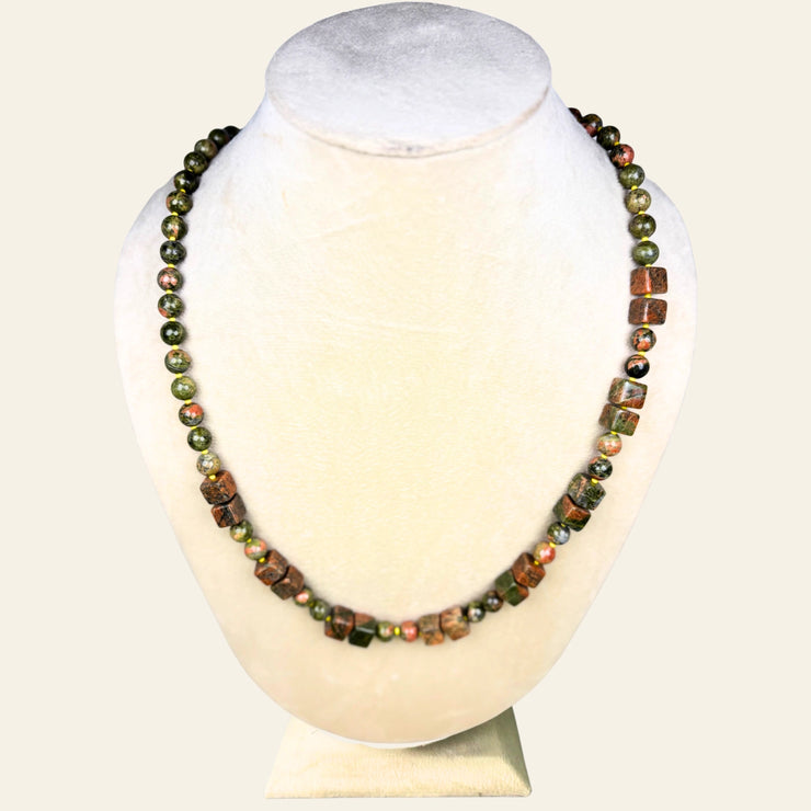 Premium quality Unakite Jasper beads necklace