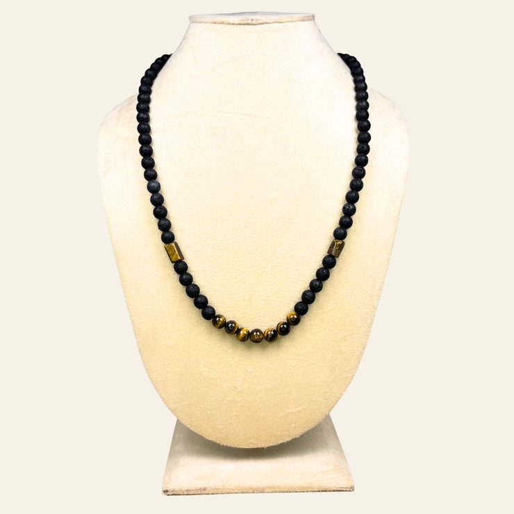 Lava Stone and Tiger’s Eye Necklace