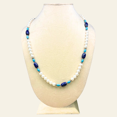 Pearl and Lapis Lazuli Necklace