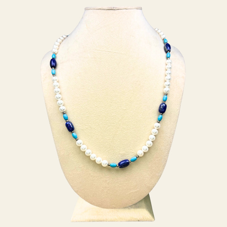 Pearl and Lapis Lazuli Necklace