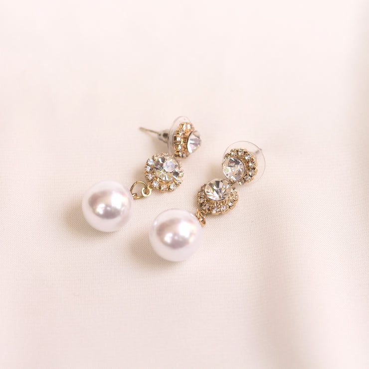 earring_shell pearl_cheap_silver_white_tops_rhinestones_annutra