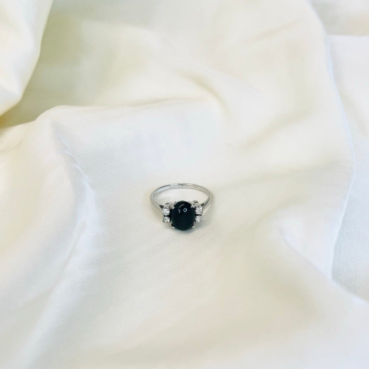 black_onyx_ring_cubic zirconia_silver_gift_protect_annutra