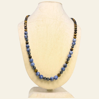 Ocean_&_Earth_Necklace_tiger_eye_peace_calm_modern_lapiz_lazuli