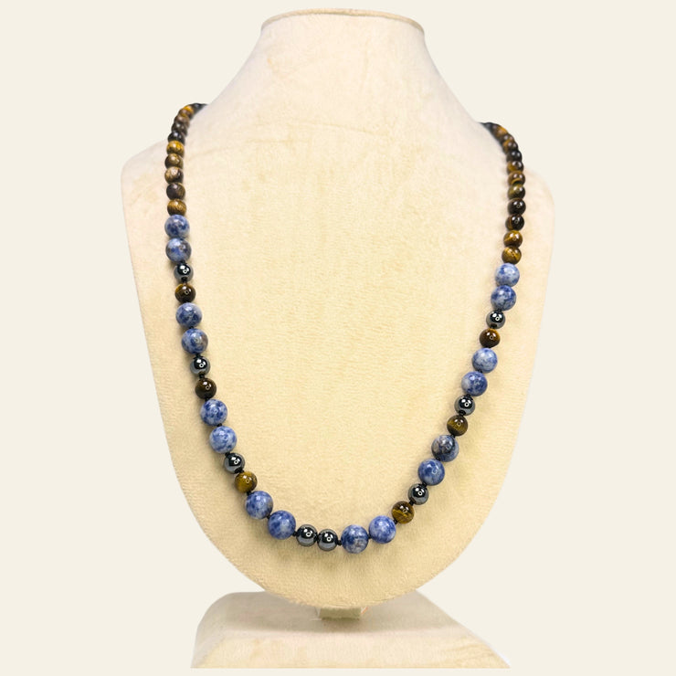 Ocean_&_Earth_Necklace_tiger_eye_peace_calm_modern_lapiz_lazuli