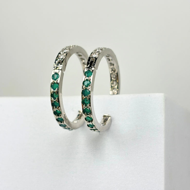 bali_hoops_silver_earring_green_white_onyx_zirconia_annutra