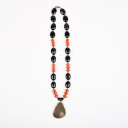 black_orange_carnelian_obsidian_chalcedony_necklace_cheap_good_gift_genuine_annutra