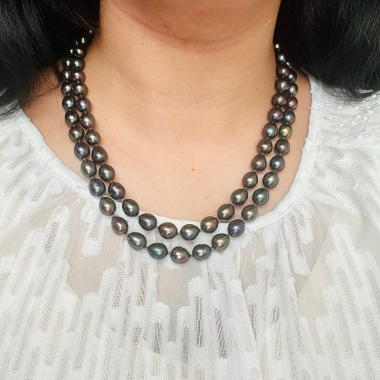 black_pearl_necklace_double_layer_cheap_genuine_annutra_elegant_classy